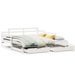Berkfield Home Daybed with Trundle & Drawers without Mattress White 90x200 cm - thumbnail 2