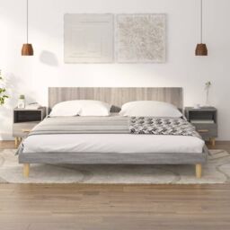 Berkfield Home Bedside Cabinets 2 pcs Grey Sonoma 40x35x47 cm - Size: 40 x 35 x 47 cm - thumbnail 1
