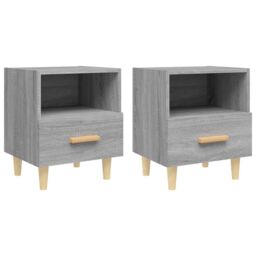 Berkfield Home Bedside Cabinets 2 pcs Grey Sonoma 40x35x47 cm - Size: 40 x 35 x 47 cm - thumbnail 2