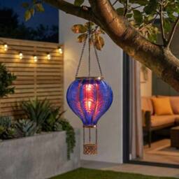 Garden Greatness Violet Hanging Solar Hot Air Balloon in Purple - Size: 1 Pack - thumbnail 1