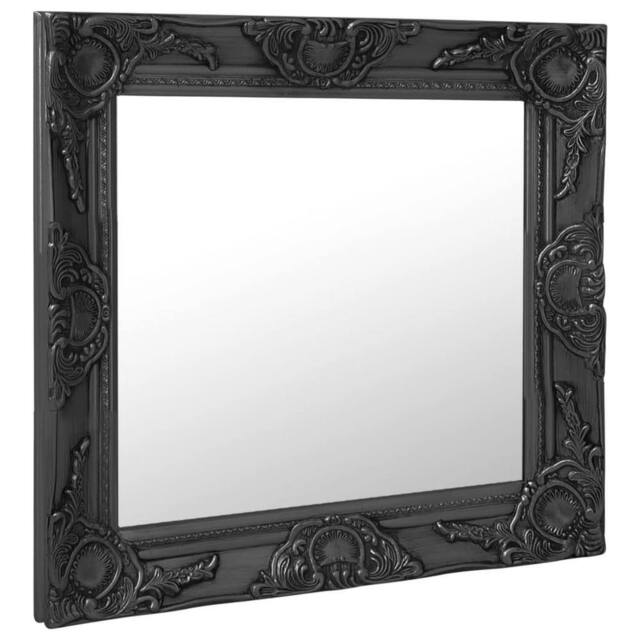 Berkfield Home Wall Mirror Baroque Style 50x50 cm Black - image 1