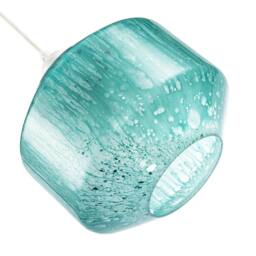 Happy Homewares Modern Aqua Teal Reactive Mottled Glass Pendant Ceiling Light Shade - thumbnail 5