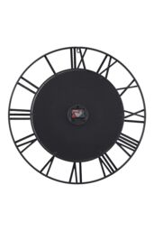 Living and Home 24in/60cm Modern Non-Ticking Mirrored Wall Clock in Black - thumbnail 7