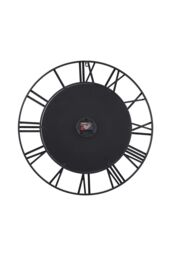 Living and Home 24in/60cm Modern Non-Ticking Mirrored Wall Clock in Black - thumbnail 5