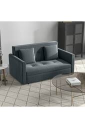 ERGOVEXA 2 Seater Sofa Bed with Hidden Storage, Dark Grey - thumbnail 3