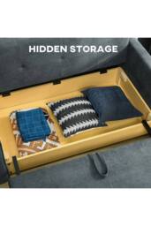 ERGOVEXA 2 Seater Sofa Bed with Hidden Storage, Dark Grey - thumbnail 4