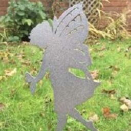 Poppyforge Large Fairy - Garden Ornament - Steel - L28 x W28 x H28 cm - Silver - thumbnail 2