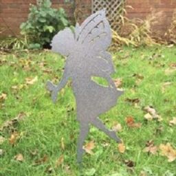 Poppyforge Large Fairy - Garden Ornament - Steel - L28 x W28 x H28 cm - Silver