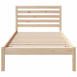 Berkfield Home Elegant with Headboard Brown 90 x 190 cm Solid pine wood in Light Tan - thumbnail 5