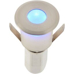Loops Recessed Decking IP67 Guide Light - 1.2W Blue Light LED - Satin Nickel Plate in Metallics