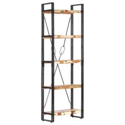 Berkfield Home 5-Tier Bookcase 60x30x180 cm Solid Reclaimed Wood in Brown - Size: 60 x 30 x 180 cm - thumbnail 8
