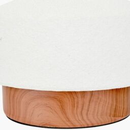 Ruma Wood Effect Textured Ceramic Table Lamp in White - thumbnail 4