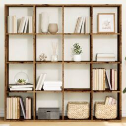 Berkfield Home Book Cabinet Old Wood 137.5x29x137.5 cm Engineered Wood in Brown - thumbnail 1