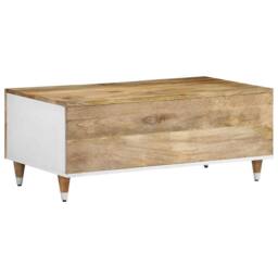 Berkfield Home Beautiful Coffee Table 100x54x40 cm Solid Wood Mango in Brown - Size: 100 x 54 x 40 cm - thumbnail 5