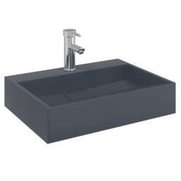 Berkfield Home Wash Basin 50x38x11 cm Mineral Cast/Marble Cast Anthracite in Black - Size: 50 x 38 x 11 cm - thumbnail 3