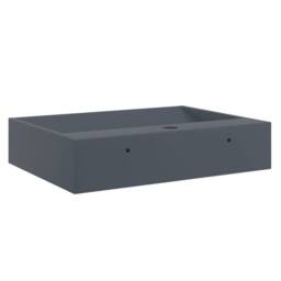Berkfield Home Wash Basin 50x38x11 cm Mineral Cast/Marble Cast Anthracite in Black - Size: 50 x 38 x 11 cm - thumbnail 6