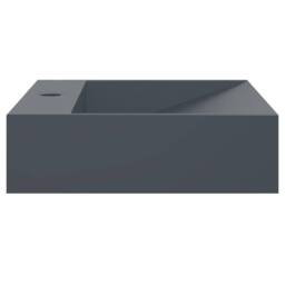 Berkfield Home Wash Basin 50x38x11 cm Mineral Cast/Marble Cast Anthracite in Black - Size: 50 x 38 x 11 cm - thumbnail 5