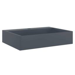 Berkfield Home Wash Basin 50x38x11 cm Mineral Cast/Marble Cast Anthracite in Black - Size: 50 x 38 x 11 cm - thumbnail 2