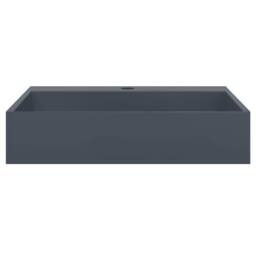 Berkfield Home Wash Basin 50x38x11 cm Mineral Cast/Marble Cast Anthracite in Black - Size: 50 x 38 x 11 cm - thumbnail 4
