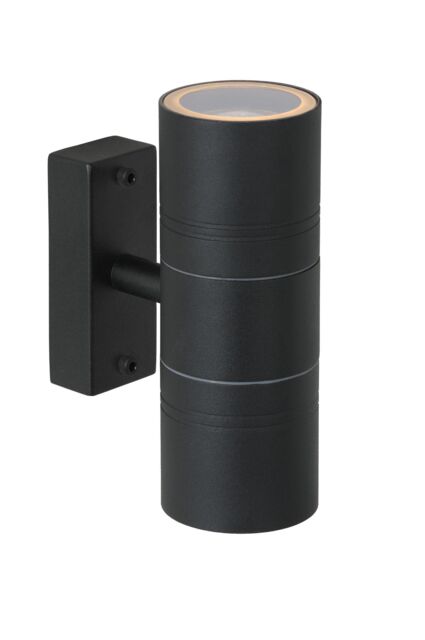 Lucide 'ARNE' Non Dimmable Adjustable Outdoor LED Up Down Wall Spotlight GU10 in Black - image 1