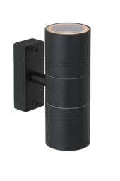 Lucide 'ARNE' Non Dimmable Adjustable Outdoor LED Up Down Wall Spotlight GU10 in Black - thumbnail 1