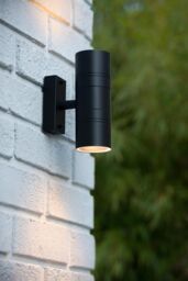 Lucide 'ARNE' Non Dimmable Adjustable Outdoor LED Up Down Wall Spotlight GU10 in Black - thumbnail 2