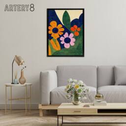 "Artery8 Matisse Inspired Abstract Flowers Framed Canvas Wall Art Print - Size: W12"" x H16""" - thumbnail 3