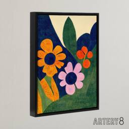 "Artery8 Matisse Inspired Abstract Flowers Framed Canvas Wall Art Print - Size: W12"" x H16""" - thumbnail 2