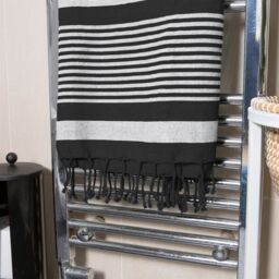 Nicola Spring 100% Cotton Bath Towel Turkish Style Hamman Blanket Bath Sheet - 160 x 90cm (x2) in Charcoal - thumbnail 6