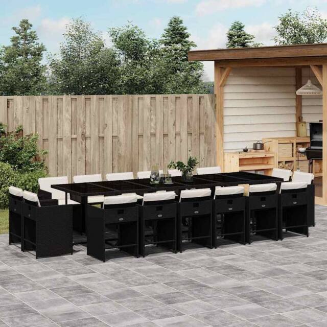 Berkfield Home Garden Dining Set - Black & Cream White - image 1