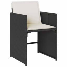 Berkfield Home Garden Dining Set - Black & Cream White - thumbnail 4
