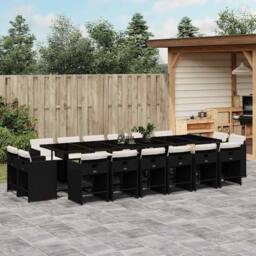 Berkfield Home Garden Dining Set - Black & Cream White
