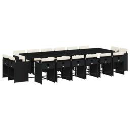 Berkfield Home Garden Dining Set - Black & Cream White - thumbnail 2