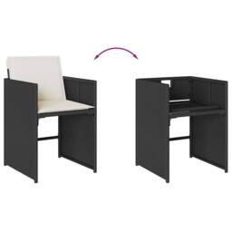 Berkfield Home Garden Dining Set - Black & Cream White - thumbnail 5