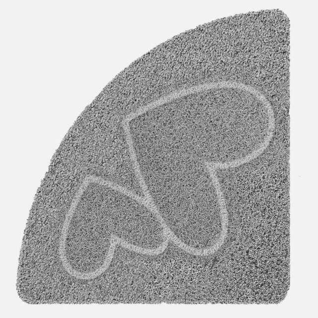 VOGREX 53x53cm Double Heart Non Slip Corner Shower Mat Anti Mould in Grey - Size: 53x53 cm - image 1