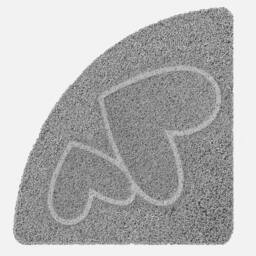 VOGREX 53x53cm Double Heart Non Slip Corner Shower Mat Anti Mould in Grey - Size: 53x53 cm - thumbnail 1