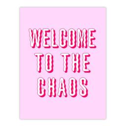 "Artery8 Welcome To The Chaos Wavy Pink Modern Funny Wall Art Print - Size: W12"" x H16""" - thumbnail 1