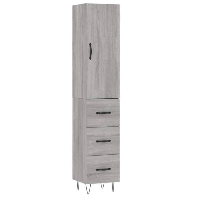 Berkfield Home Highboard Grey Sonoma 34.5x34x180 cm Engineered Wood - image 1