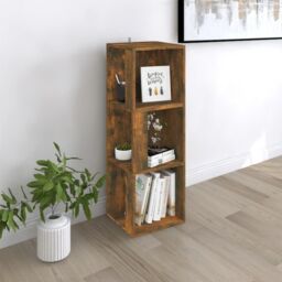 Berkfield Home Corner Cabinet Smoked Oak 33x33x100 cm Engineered Wood in Brown - Size: 33 x 33 x 100 cm - thumbnail 1