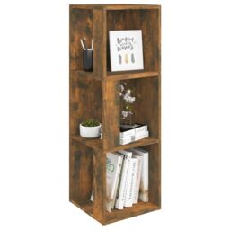 Berkfield Home Corner Cabinet Smoked Oak 33x33x100 cm Engineered Wood in Brown - Size: 33 x 33 x 100 cm - thumbnail 4