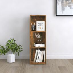 Berkfield Home Corner Cabinet Smoked Oak 33x33x100 cm Engineered Wood in Brown - Size: 33 x 33 x 100 cm - thumbnail 3