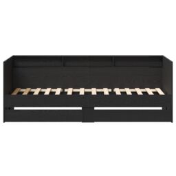 Berkfield Home Day Bed with Drawers Concrete Grey 90x200 cm Engineered Wood in Black - thumbnail 7