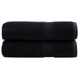 Berkfield Home Premium Bath Towels SOLUND 2 pcs 100x150 cm 600 gsm in Black - thumbnail 2