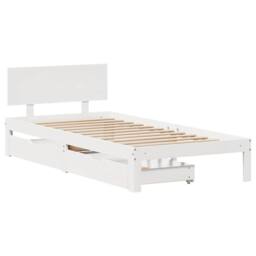 Berkfield Home Decorative Bed Frame with Drawers without Mattress White 100x200 cm - thumbnail 1
