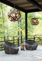 Loops Outdoor IP44 5 Bulb Chandelier LIght Vintage Iron LED E14 40W - thumbnail 2