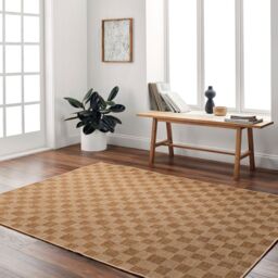 Livabliss Pismo Beach Modern Yellow Tan Checkered In- & Outdoor Jute-Look Rug in Brown - Size: 160 cm x 215 cm - thumbnail 8