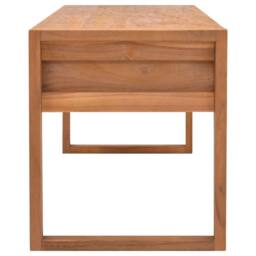 Berkfield Home TV Cabinet 140x40x45 cm Teak Wood in Brown - Size: 140 x 40 x 45 cm - thumbnail 4