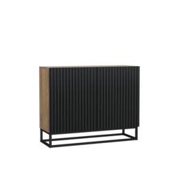 Creative Furniture Ripple Sideboard 100cm - Oak & Black Fluted Doors in Dark Brown - thumbnail 7