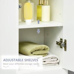 Wyld Haus Elluno High Gloss White Tall Bathroom Storage Cabinet Push to Open - thumbnail 7