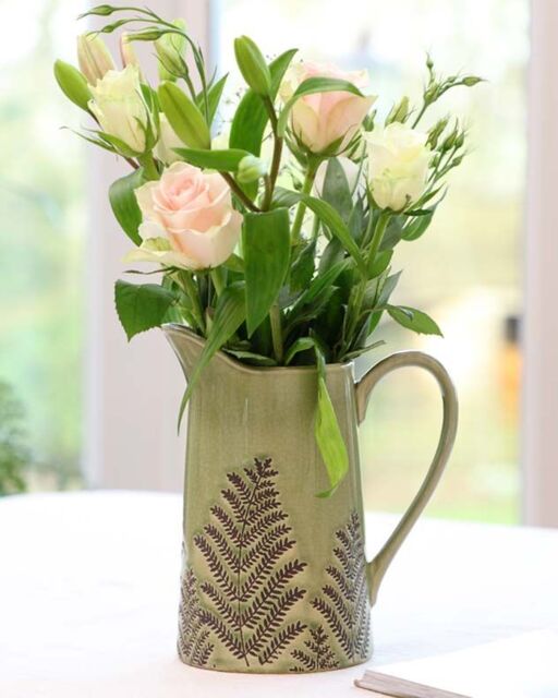 Dibor Sage Green Hallway Room Table Decor Ceramic Pitcher Jug Flower Vase - Size: Large - image 1
